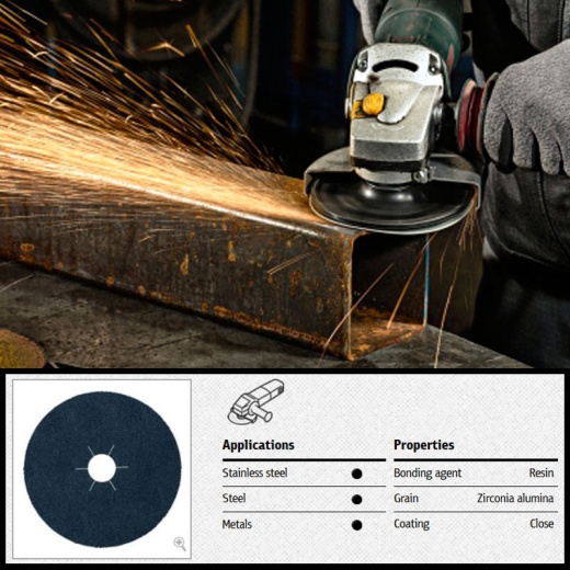 United Tools and Fixings - Klingspor Fibre Discs For Metals - C5 565