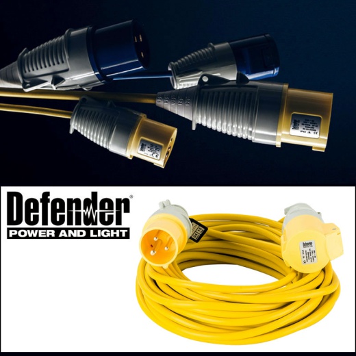 Picture of Defender 110V Yellow Extension Leads (16 Amp - 14M & 16M)
