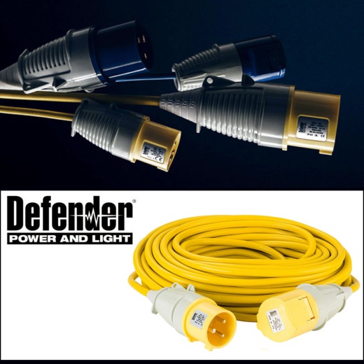 Picture of Defender 110V Yellow Extension Lead (32 Amp - 14M & 16M)