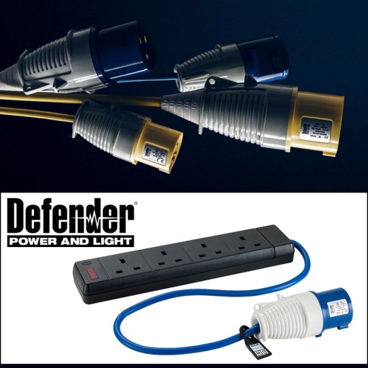 Picture of Defender 16 Amp Fly Lead With 4 x 13 Amp 240 Volt Sockets