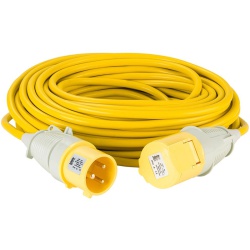 Defender 110V Yellow Extension Lead (32 Amp - 14M & 16M)