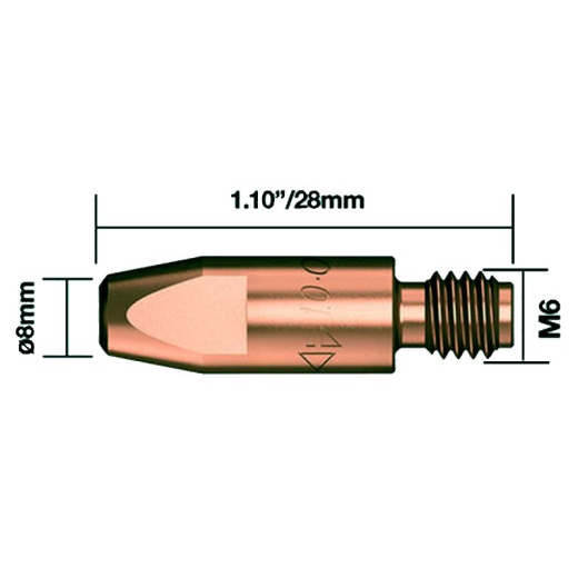 Picture of Parweld Everyday BZL MIG Contact Tip 0.8mm (1/32″) 