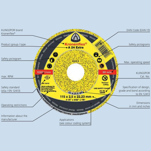 Picture of Kronenflex Grinding Discs For Metals - A24 Extra